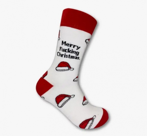 Merry Fucking Christmas Adult Socks - UK Size 6-11